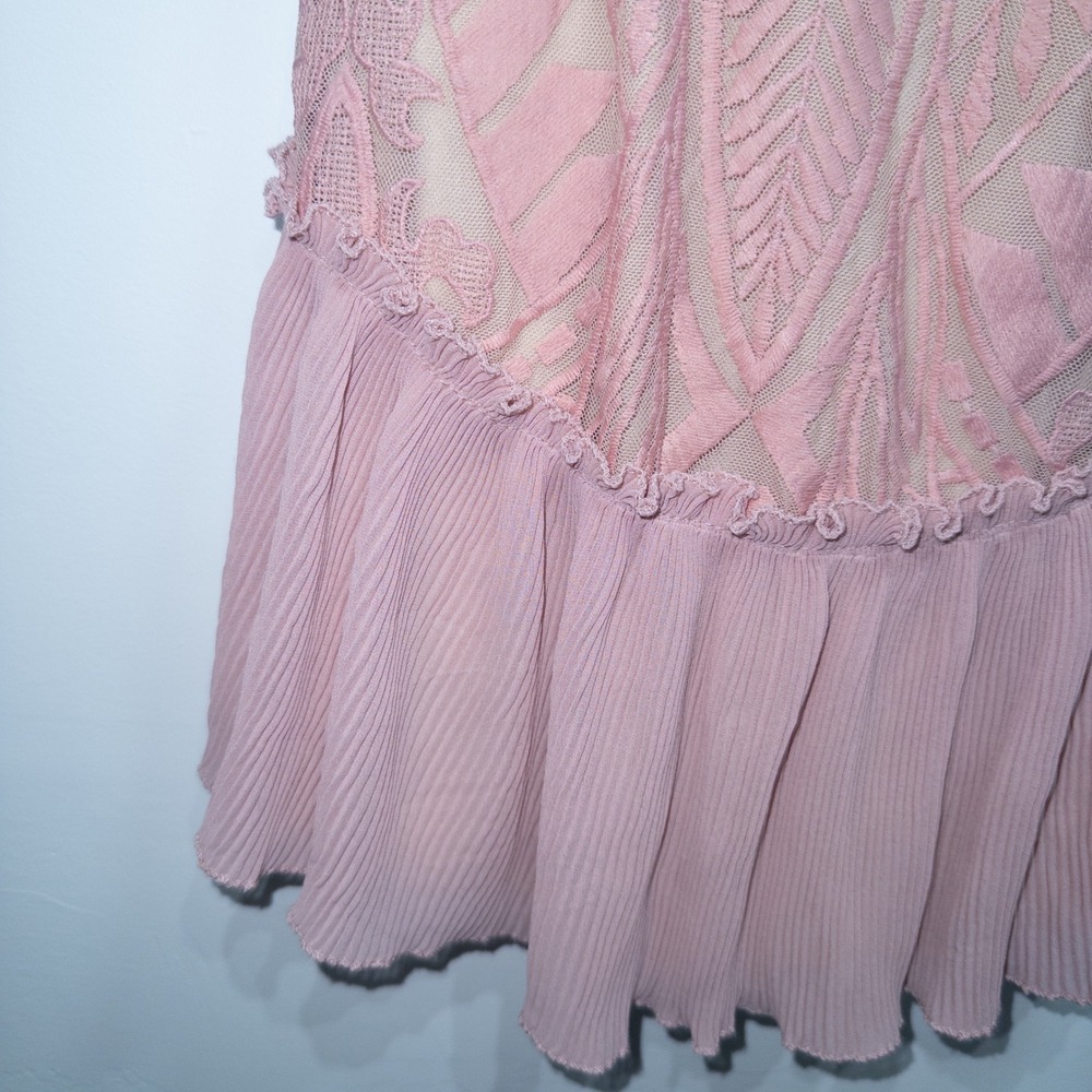 Native Daughters American Threads Pink Verona Lace Mini Dress Size Medium - Picture 3 of 8